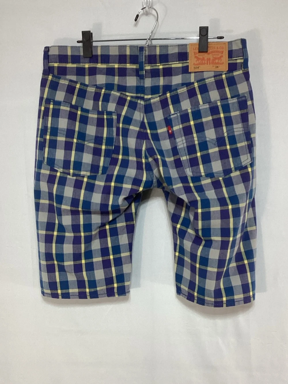 Levi's  504 Size 34 Men's Blue Plaid Shorts